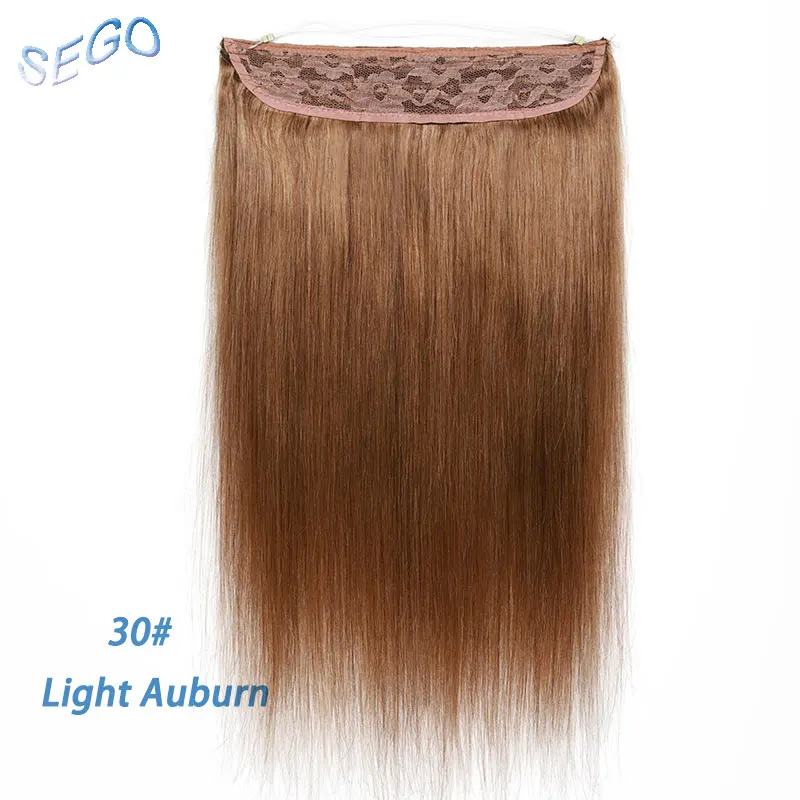 #30 SEGO, 16-24 дюйма, 90 г-120 г, прямые накладные человеческие волосы, шиньон, рыбная линия, невидимая проволока, не Реми, натуральные волосы - Цвет: #30