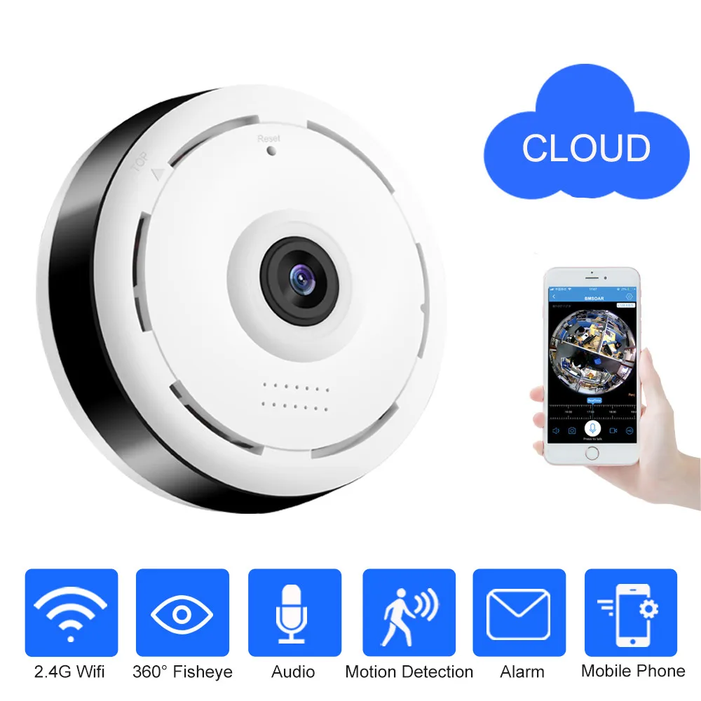 

1080P панорамная камера 360 Wifi камера IP рыбий глаз мини камера видеонаблюдения беспроводная видеокамера 3D VR карта безопасности камера с широким углом