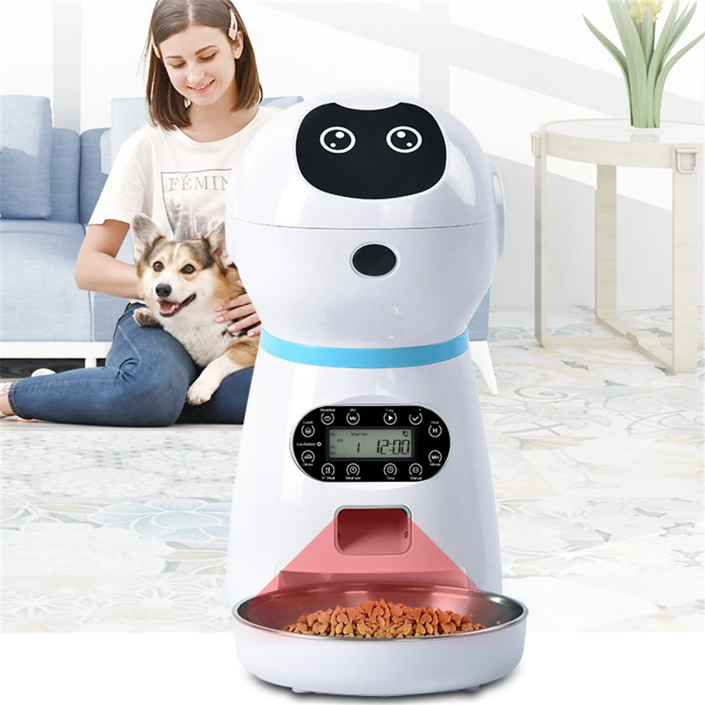 Автоматическая кормушка для кошек и собак 3 5 л дозатор сухой еды плюс хранения
