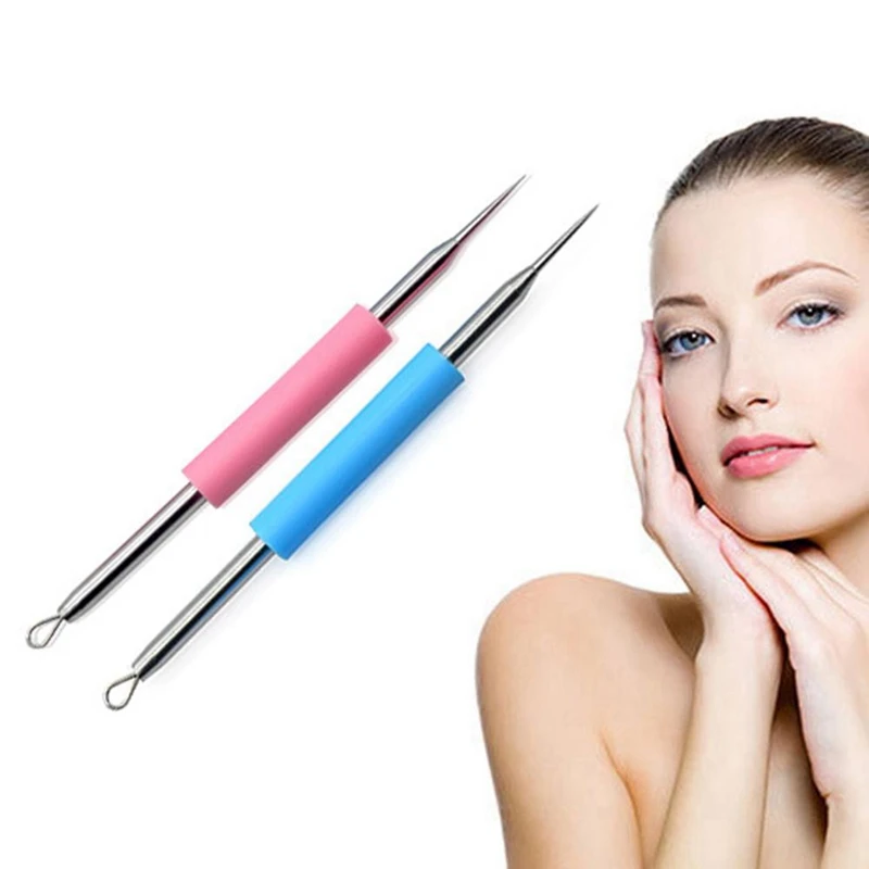 

Игла из нержавеющей стали для акне, двухсторонняя игла для акне, силиконовая игла для красоты, для выдавливания черных точек, инструмент для...