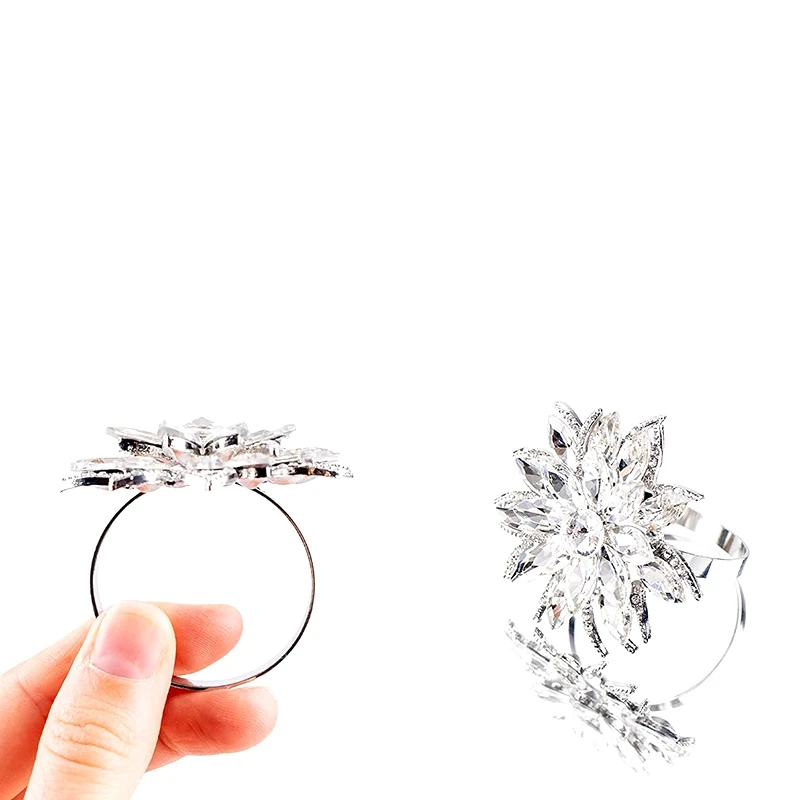 

6 Pcs Napkin Ring,Napkins Round Napkin Buckle Holder Can Be Reused Pattern Lotus Wedding Restaurant Kitchen Decoration