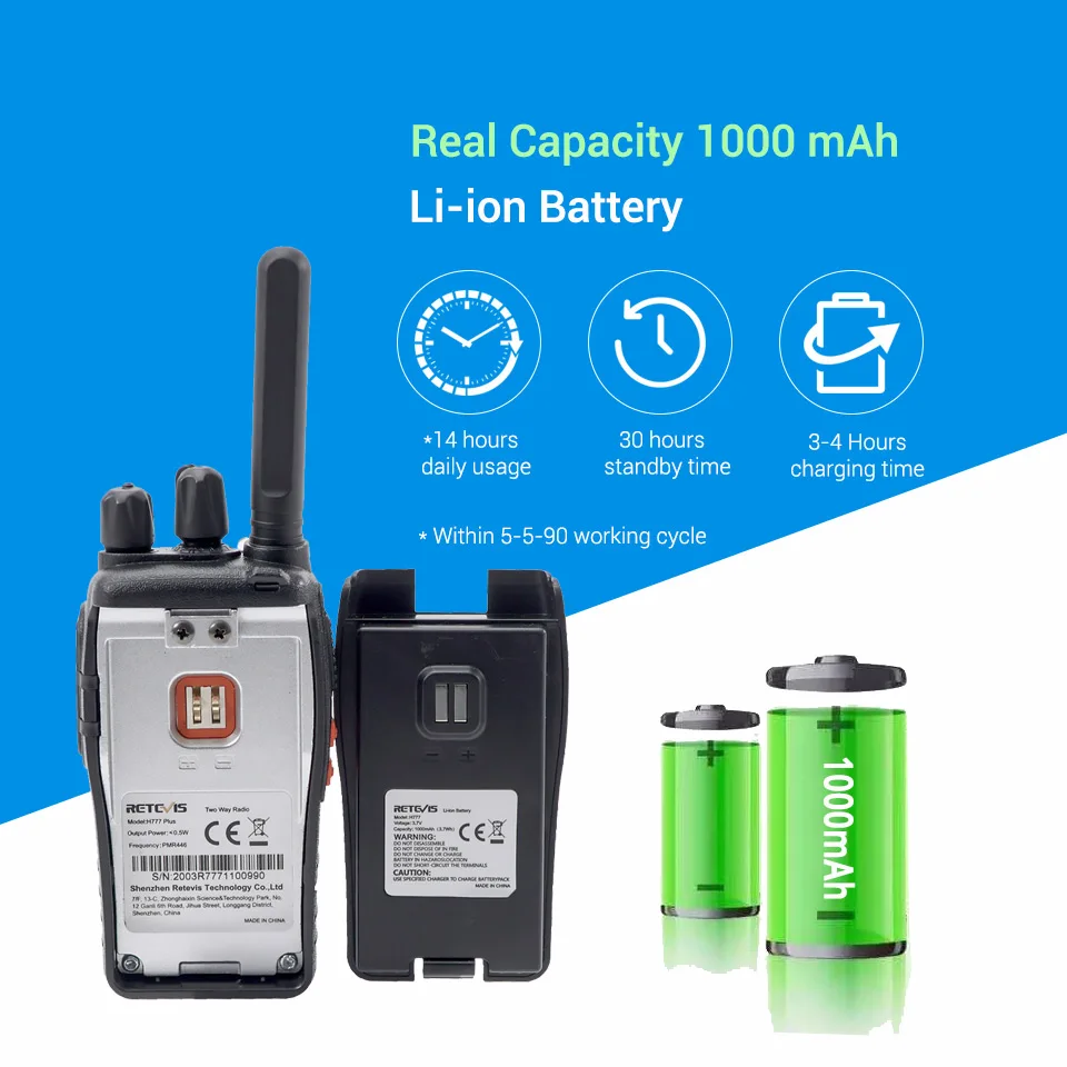 Портативная рация Retevis H777 Plus PMR446 20 шт. двухканальные радиостанции для отелей