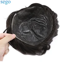 sego 8x10 thin skin pu 0 1mm men toupee remy human hair patch indian hair system replacement hairpiece density 130