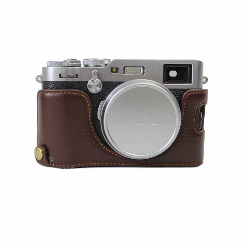 Чехол из натуральной кожи сумка для камеры Нижняя крышка Fuji X100F Половина корпуса