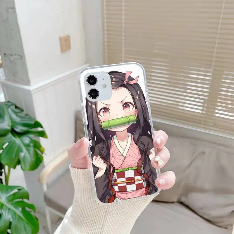 

Demon Slayer Phone Case For iphone 7 8 plus x xr xs 11 12 mini pro max transparent nax fundas cover