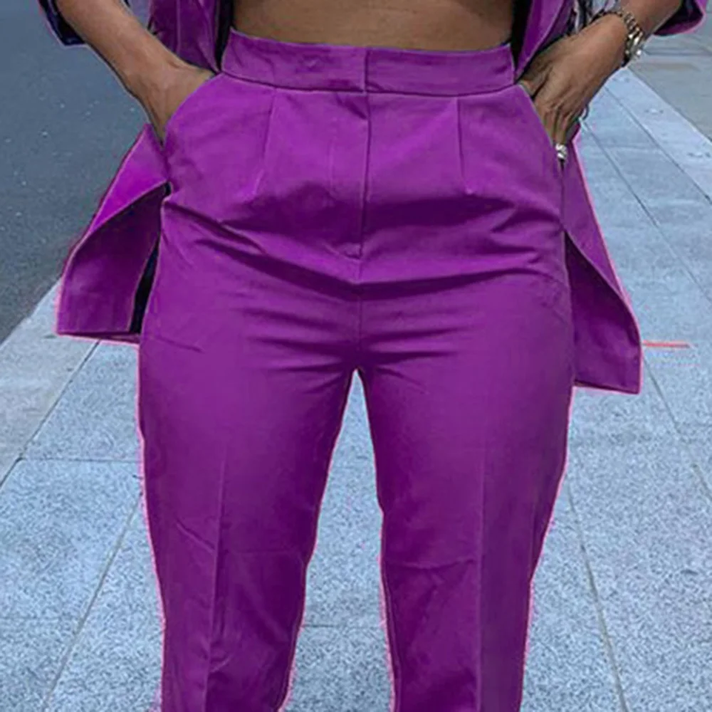 Комплект из двух предметов повседневный Блейзер пальто и однотонный