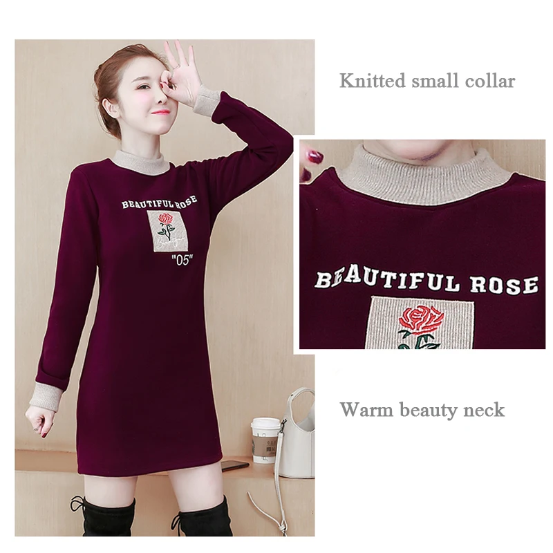 Женские платья осень зима 2020 Новое поступление плюс бархатный Толстый модный