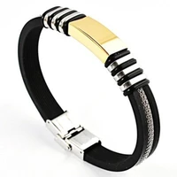 fashionable sports metal silicone bracelets for men basketball running wrist band jewelry accessories