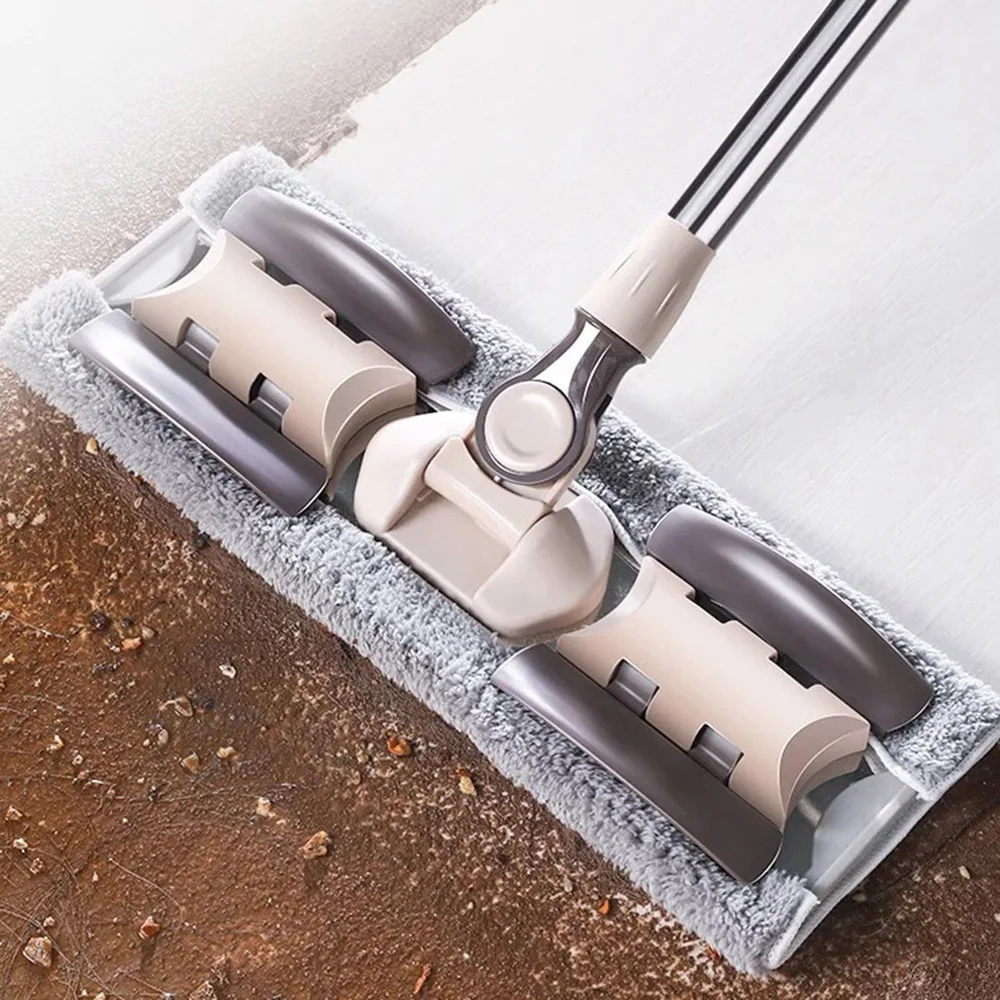 

Lazy Flat Mop Household One Mop Free Hand Washing Dry And Wet Dual Purpose Wooden Floor Mop Mopping Artifact Net