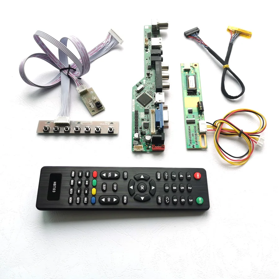 

For B170PW03 V0 V1 LVDS 1CCFL 30Pin Keyboard+Remote+Inverter TV Drive Card Board VGA USB AV RF LCD Panel Monitor DIY Kit