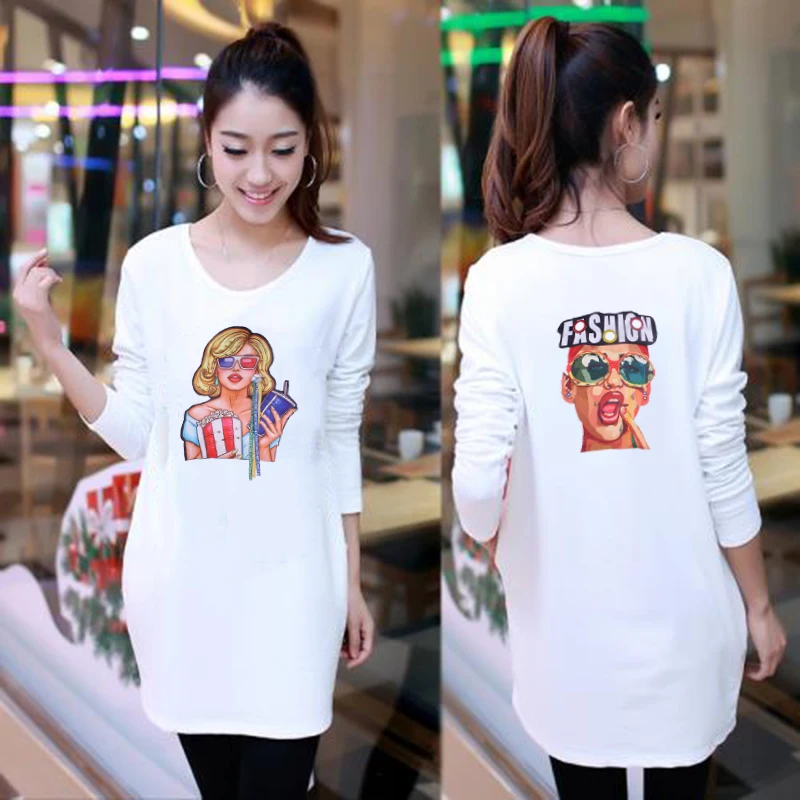 3D нашивки для футболок сделай сам большие наклейки популярный мультяшный принт