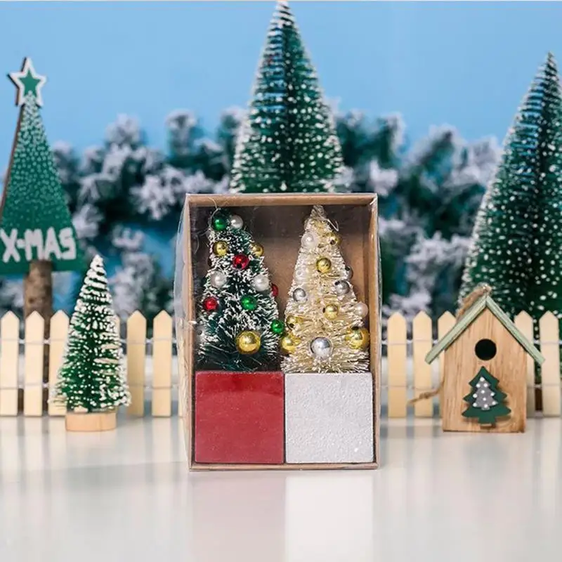 2 шт. Милая Маленькая Рождественская елка с разноцветными бусинами деревянная