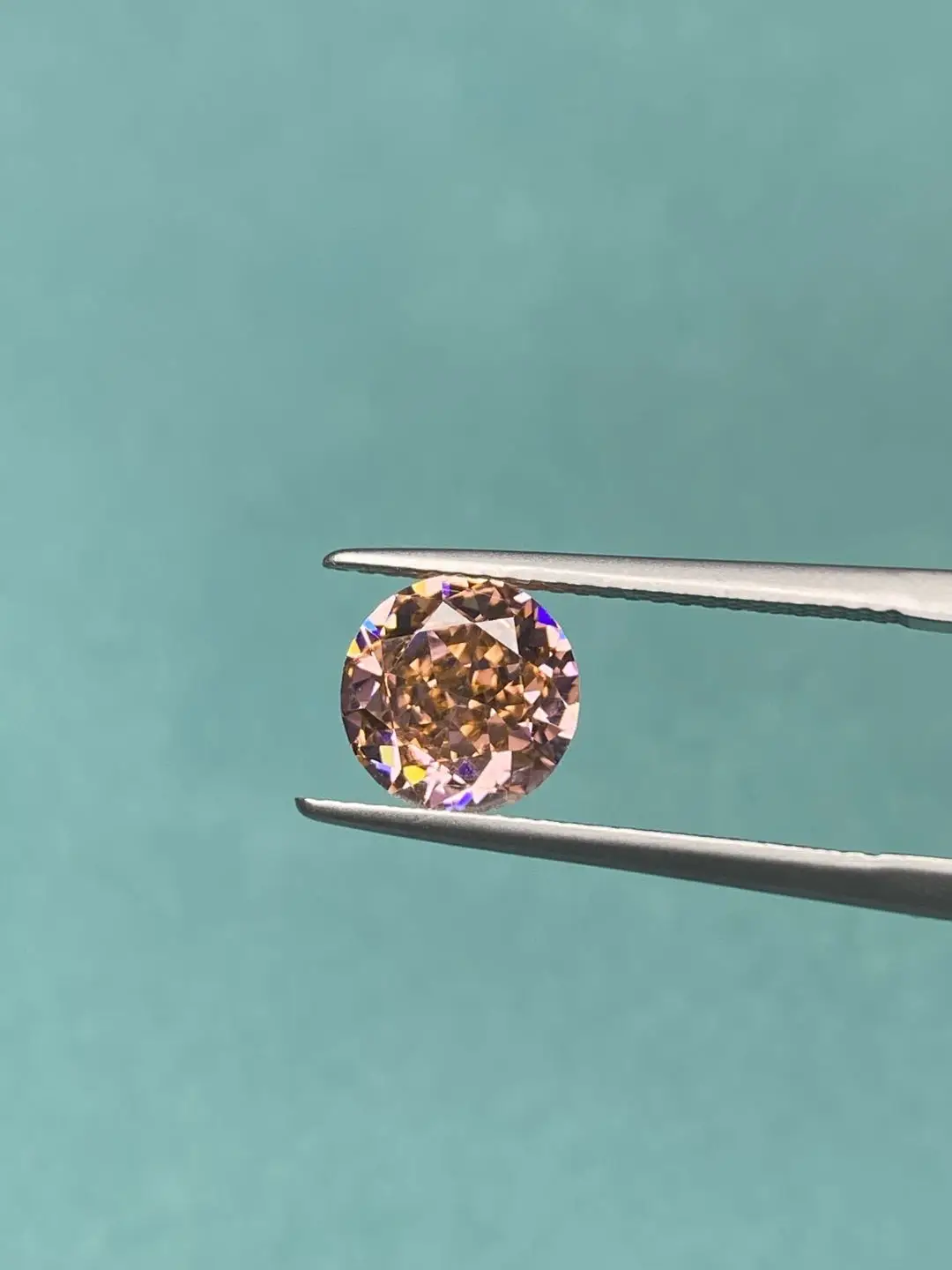 Pirmiana Hot Sale Crushed Ice Cutting Round Shape Paparacha Color CZ Gemstone for Diy Jewelry Rings Earrings Necklaces Making