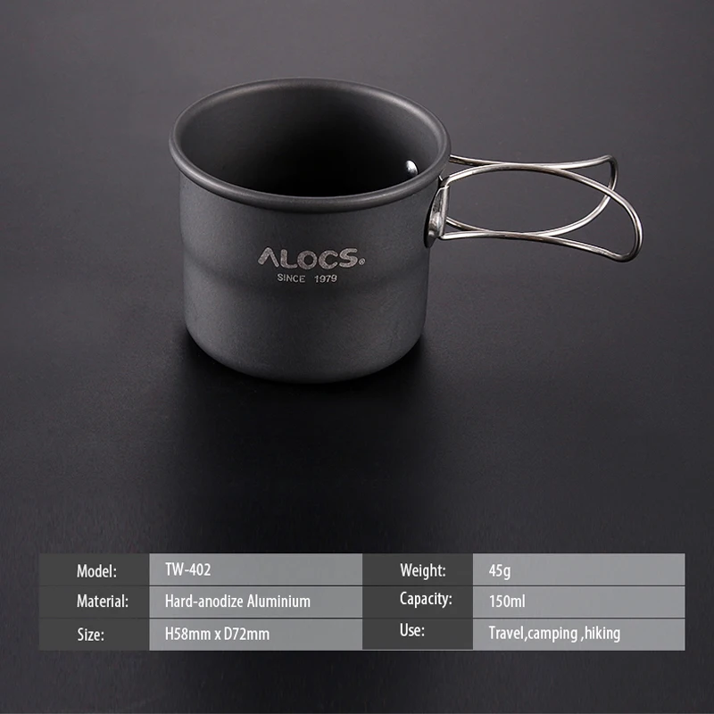 Портативная мини-чашка Alocs TW-402 150 мл для кемпинга воды кофейной чашки чайной
