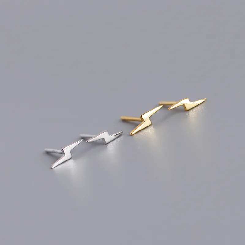 

Minimalist Gold Silver Color Lightning Stud Earrings for Women 925 Sterling Silver Earrings Fine Jewelry Pendientes Mujer