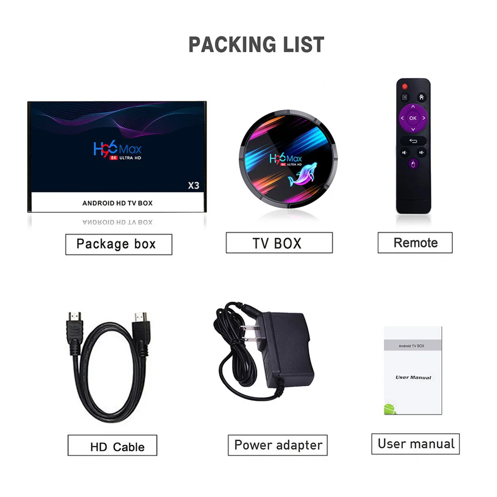 ТВ-приставка H96 MAX X3 Android TV Box 9 0 4G 128G 4 + 64 ГБ S905X3 1080P H.265 4K Google Store Netflix Youtube H96MAX |