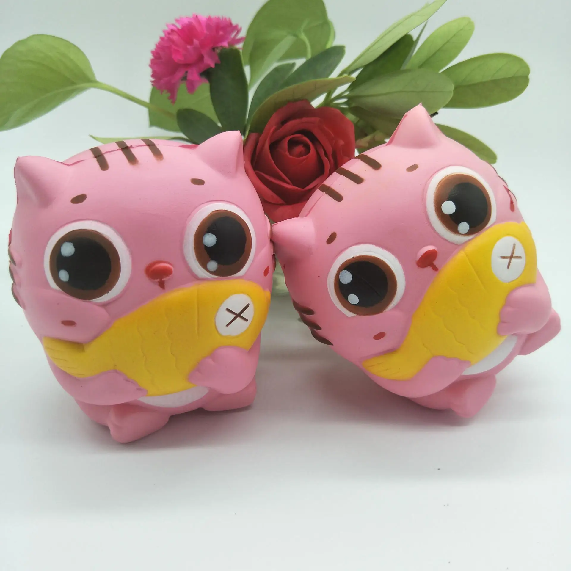 fish cat Мягкие медленно растущие мягкие игрушки милые Kawaii Jumbo большой розовый единорог мультфильм животных мягкие игрушки Jumbo - Цвет: fish cat