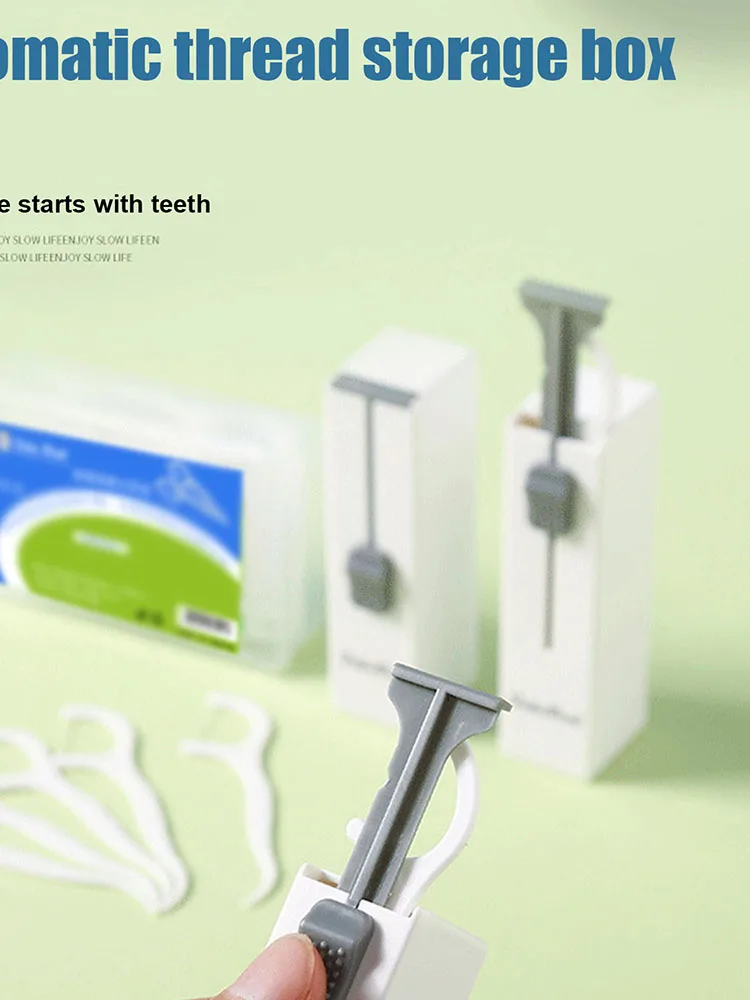 

50pcs Portable Dental Floss Picks With Automatic Box For Home Travel Dental Floss Flosser Picks Toothpicks Teeth Stick Liberal