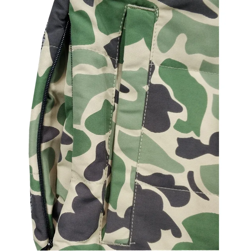Men Halajuku Camouflage Padded  Winter Jacket Trench Coat For Outdoor Hunting Fishing Skate High Street