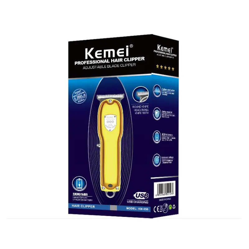 

Kemei hair clipper KM-056 metal body with indicator light professional hair clipper USB charging
