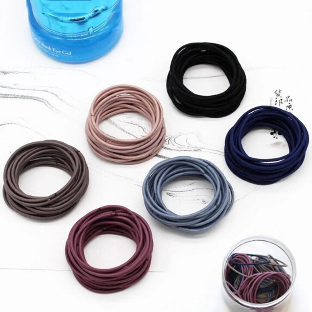 100 Uds versi&oacute;n de color mixto banda de goma accesorios para el cabello para padres e hijos-1
