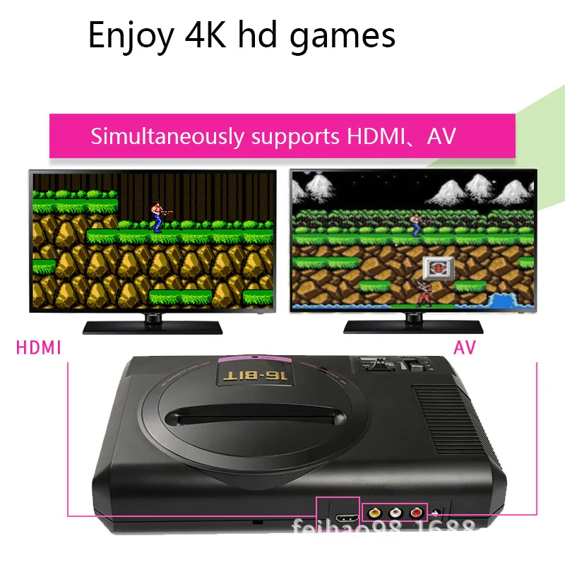 Coolbaby Классический Ностальгический 16 бит домашняя игровая консоль HD выход карты 2,4G двойной беспроводной контроллер супер красный и белый машина