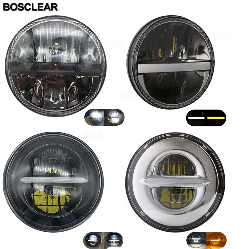 2x7 дюймов светодиодные круглые фары для Land Rover 90/110 Jeep Wrangler Hummer H1 H2 Toyota Landcruiser Mazda Miata