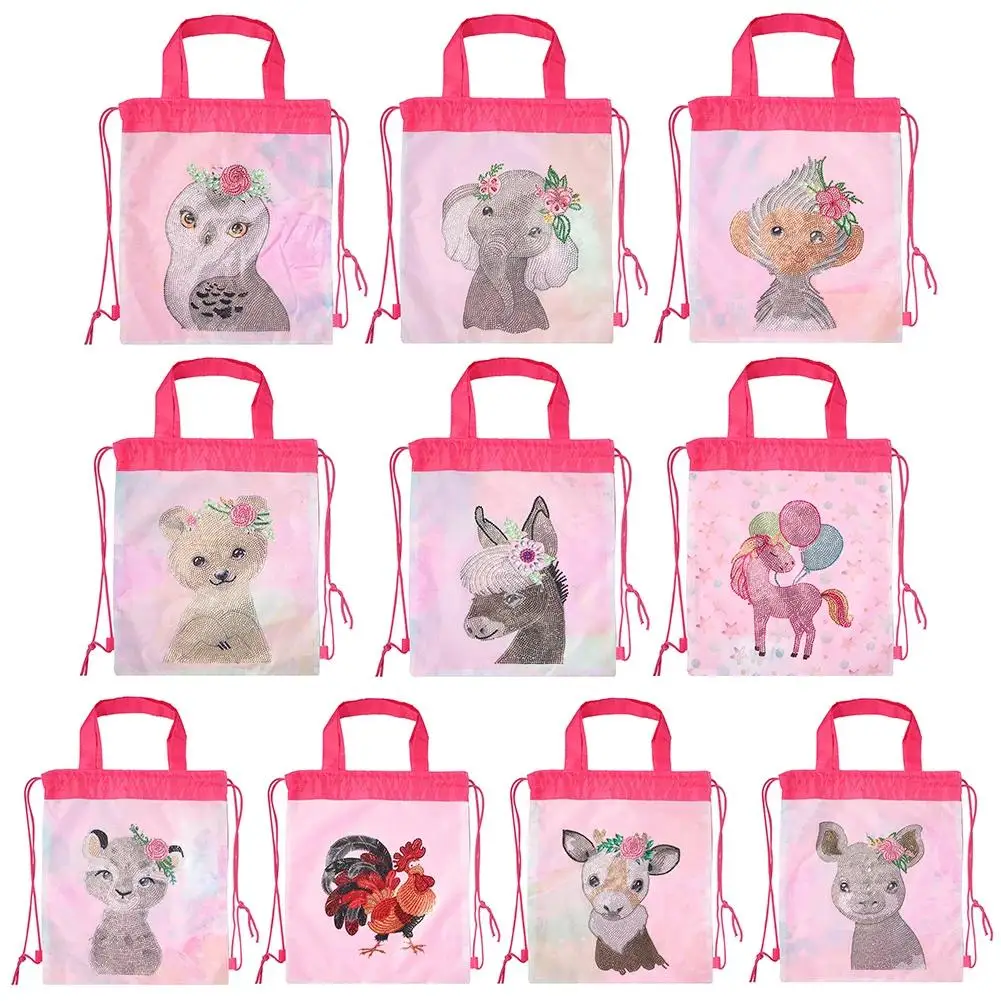 

DIY Diamond Painting Fashion 5D Mosaic Drawstring Backpack DIY Special Shape Diamond Resin Painting Kit Girls Casual Knapsacks