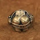 LINSION детали латунь сексуальные бедра кольцо в виде ягодиц Kiss My Ass мужское байкерское кольцо BR148 США Размер 7  15