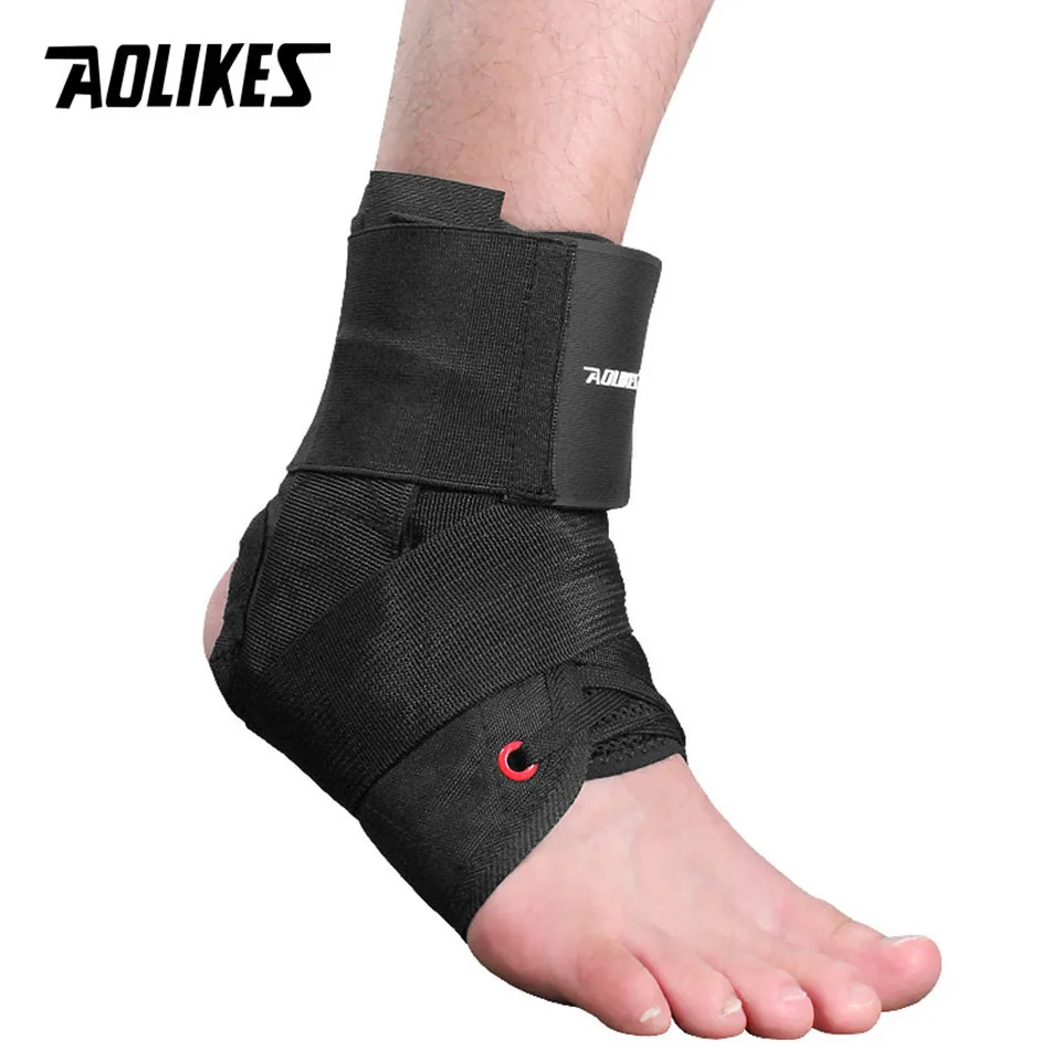 Спортивный фиксатор для голеностопа AOLIKES регулируемый на шнуровке