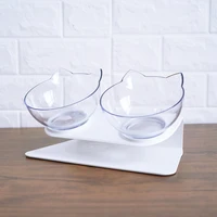 non slip cat bowls double bowls with raised stand pet food and water bowls for cats dogs feeders cat bowl pet supplies products