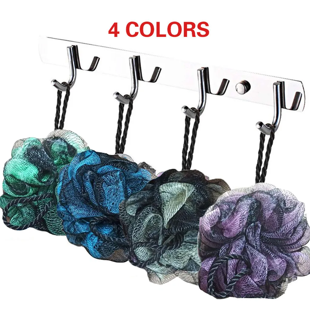 

4 pieces Shower Mesh Ball Smearing Shower Gel Foaming Mesh Bath Ball Body Scrubber Exfoliating Sponge Block Brush Substitute