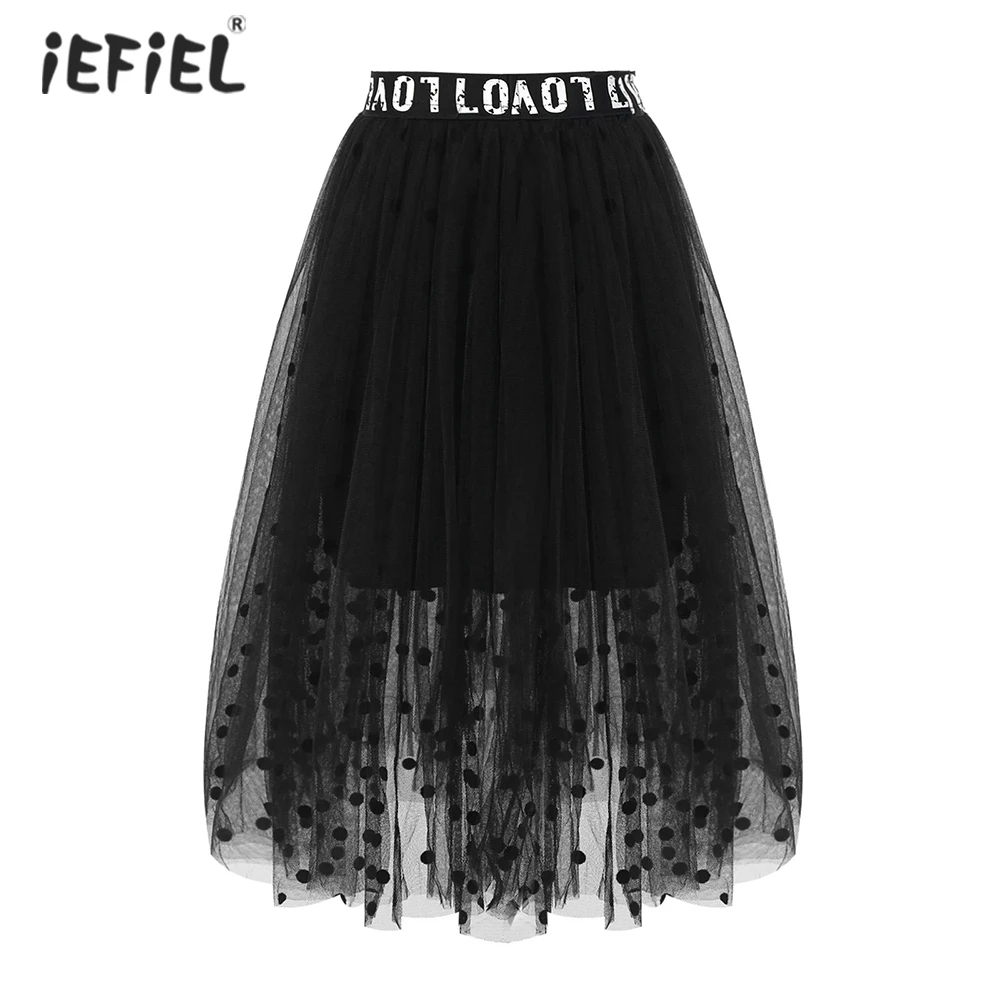 

Юбка для девочек, длинная трапециевидная юбка в горошек с блестками, платье с пачкой из сетки