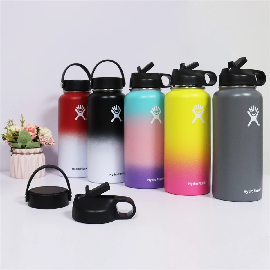 

2022 New 32oz/40oz Thermos Water Bottle Stainless Steel Vacuum Insulated Wide Mouth 2.0 Water Bottles With Straw Lid