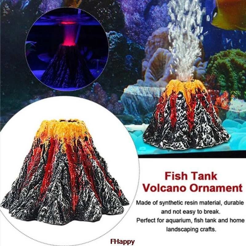 Аквариум в форме вулкана игрушка кислородный насос аквариум декор для аквариума