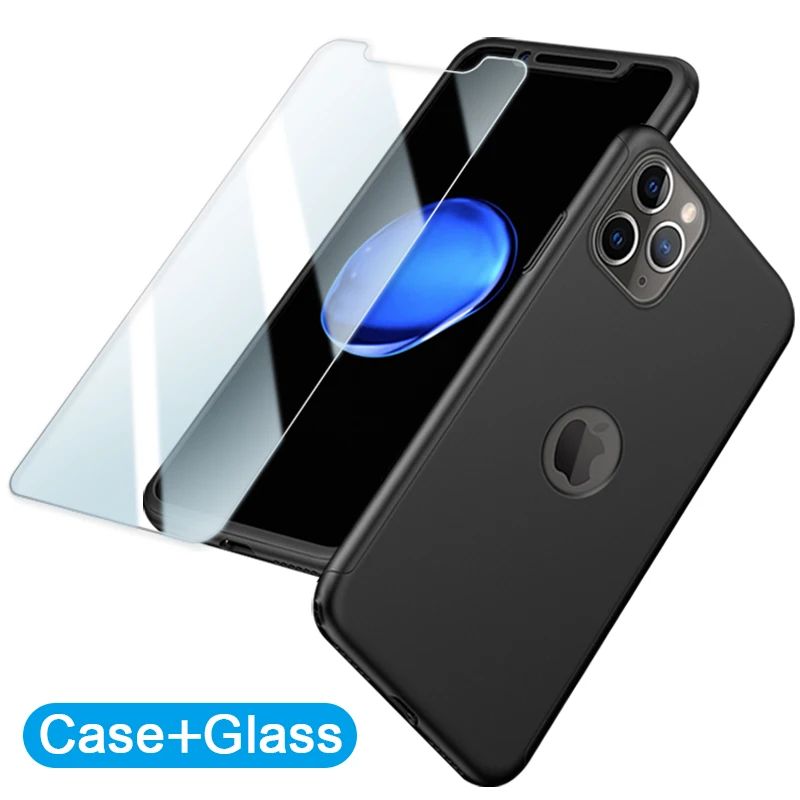 360 полный защитный чехол для телефона iPhone 8 7 Plus 6 6s Чехол 5 5S X 10 полное покрытие 11 Pro