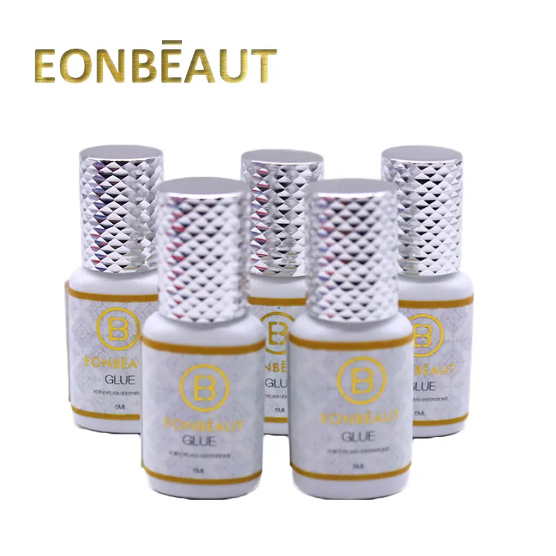 Клей для наращивания ресниц EONBEAUT 10 бутылочек чувствительный серебряный колпачок