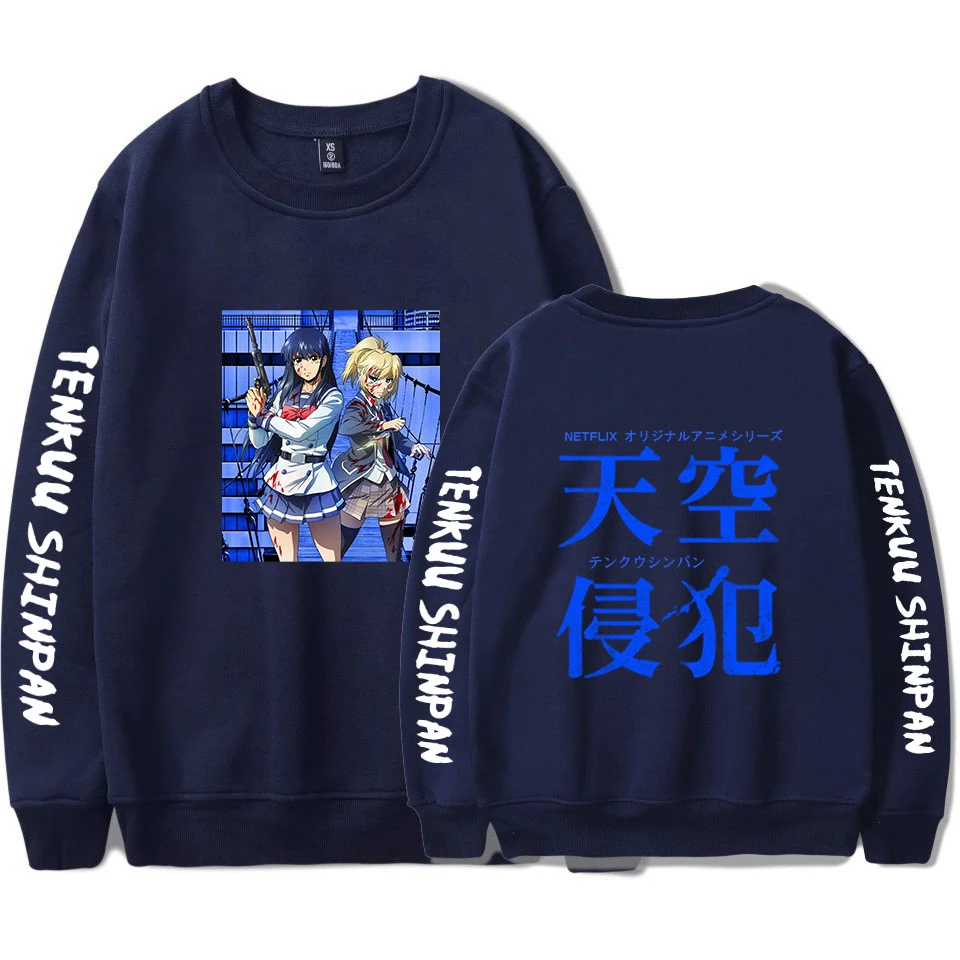 

High-Rise Invasion Round neck Hoodie Japanese Anime Print Full Sleeve Fashion O-Neck Clothes All-Match Unisex Sweatshirt