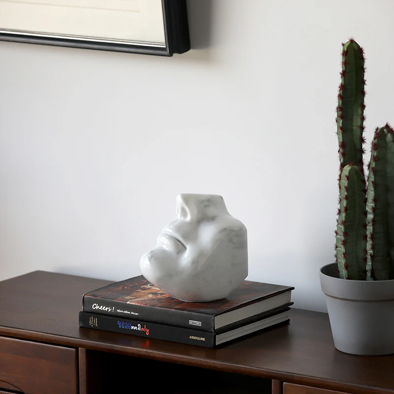 Современная мраморная текстура Полулицо статуя предметы для домашнего декора