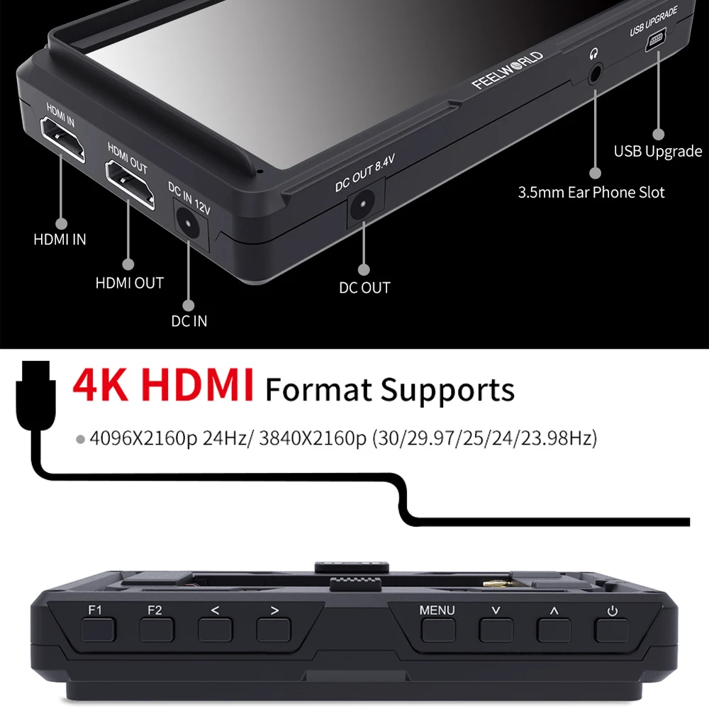 Накамерный монитор FEELWORLD F5 5 дюймов 4K HDMI Full HD 1920x108 0 IPS видео помощник в фокусировке