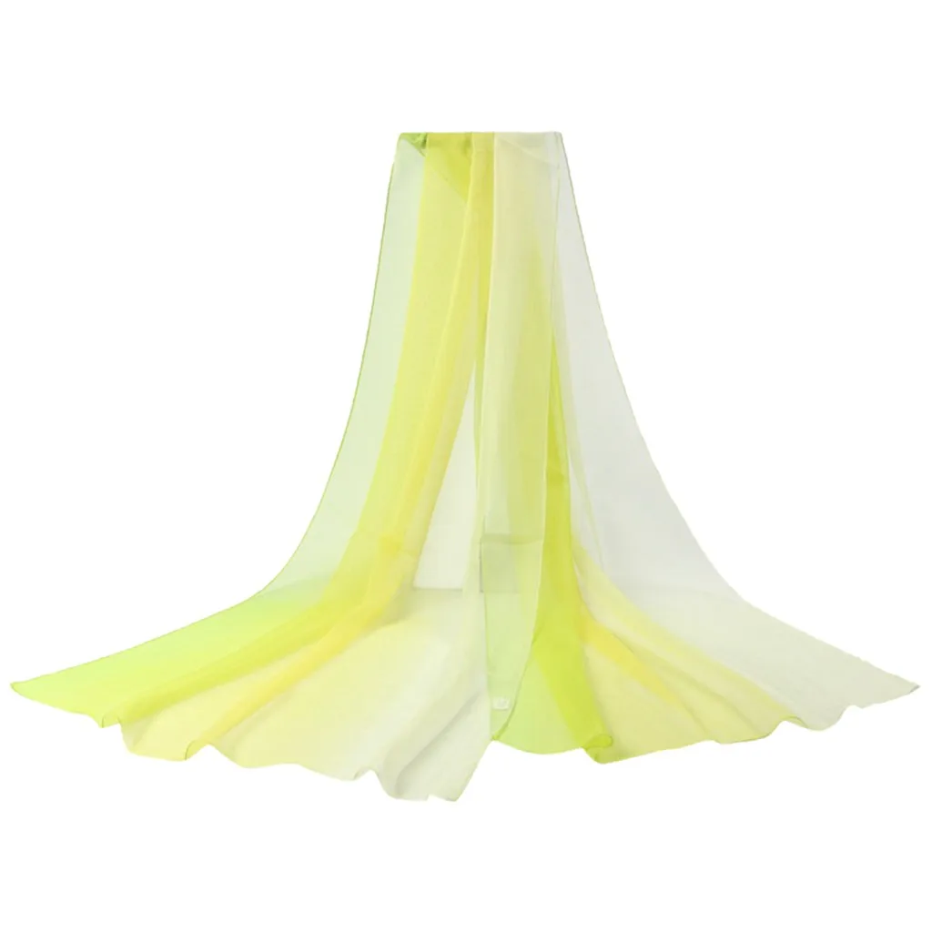 Женский градиентный шарф светильник шаль Тонкий пляжный модный Шелковый зимний