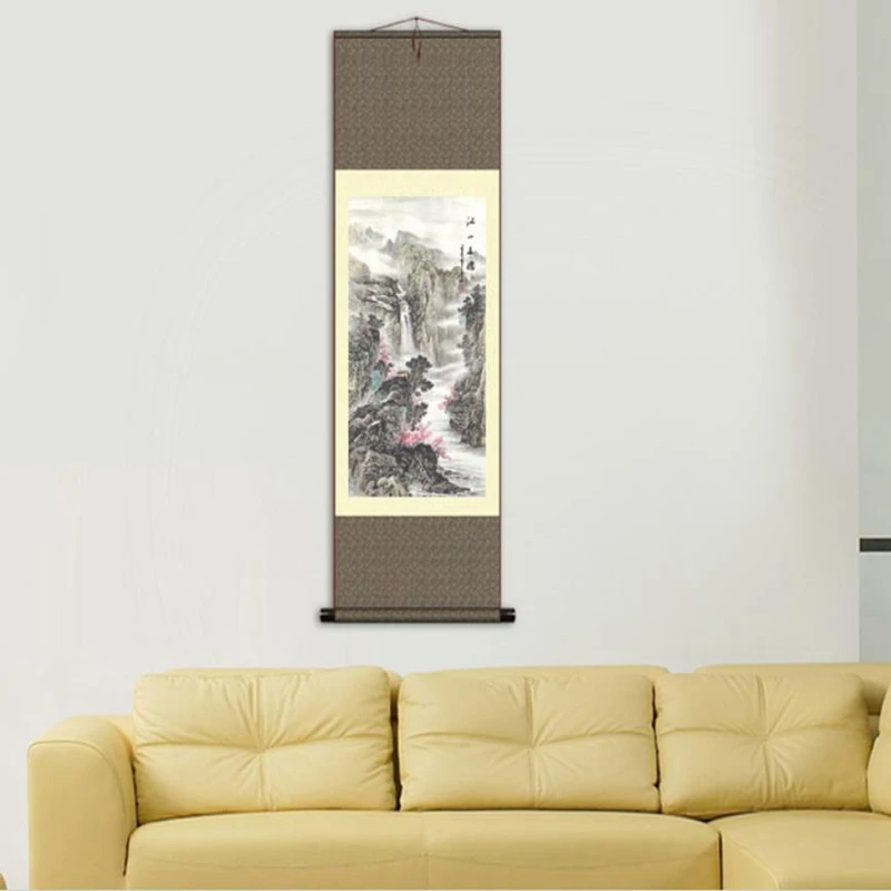 

1 шт., китайская шелковая картина-свиток для украшения дома