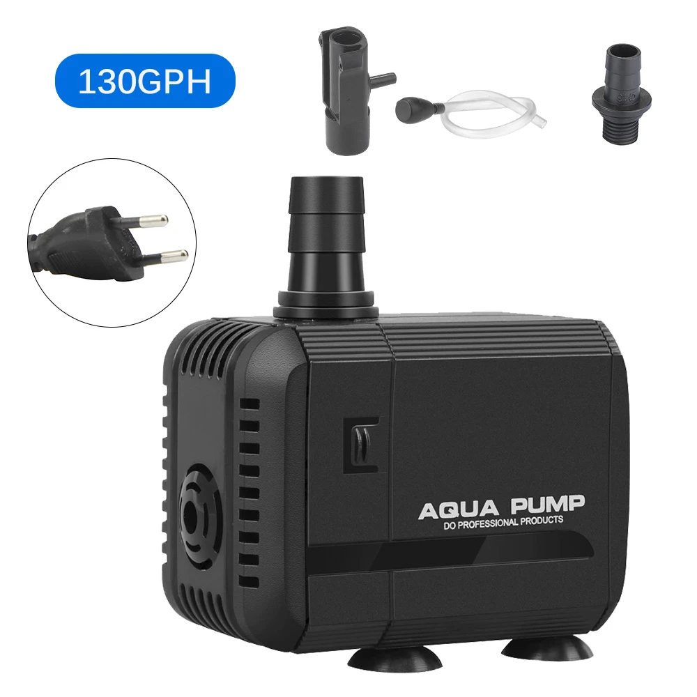 Регулируемый аквариумный насос погружной Ультра тихий водяной для фонтана рыб
