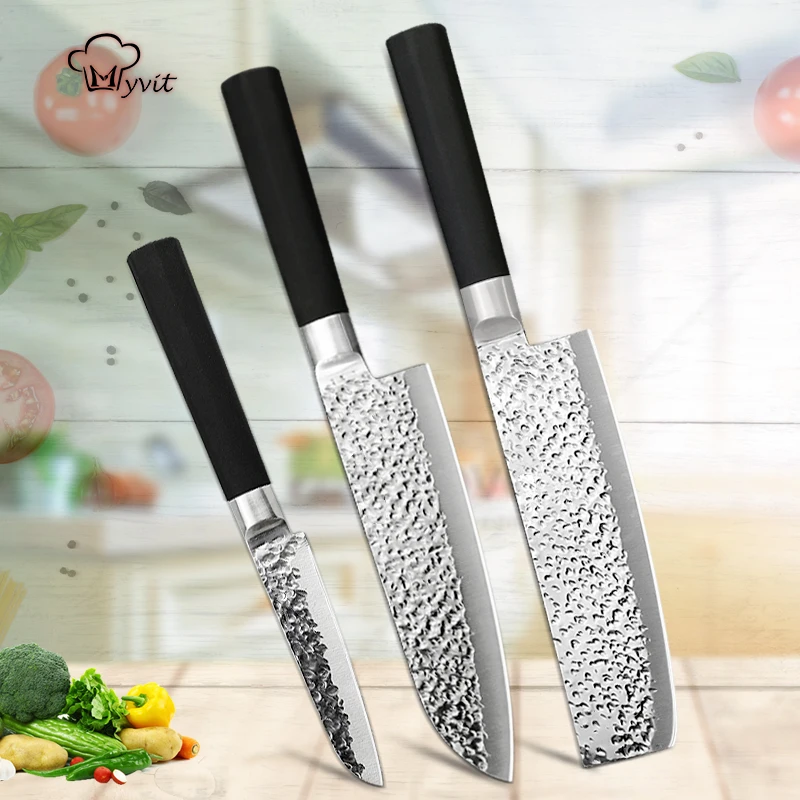Кухонный нож Myvit Santoku японский для фруктов и овощей из нержавеющей стали x30cr14