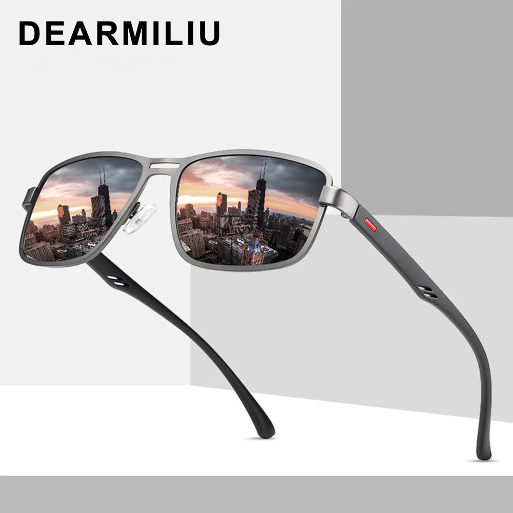 Мужские солнцезащитные очки DEARMILIU поляризационные Квадратные Солнцезащитные с