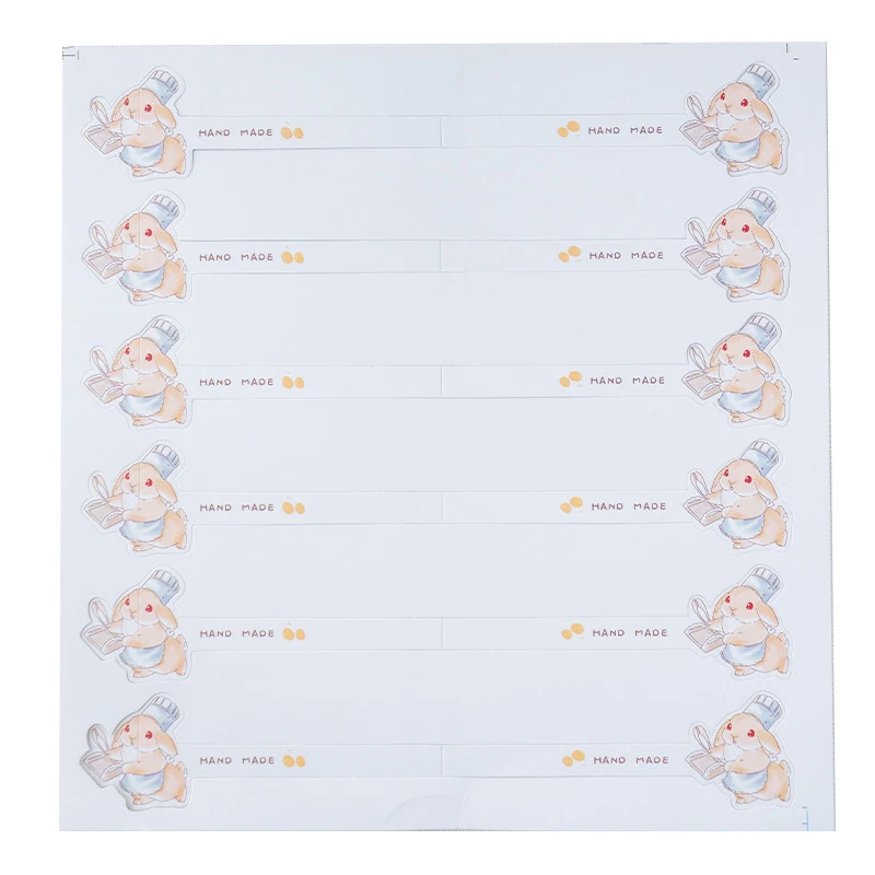 

60pcs Happy Easter Rabbit Self Adhesive Paper Sticker Cake Baking Sticker Labels Bunny Easter Party Gift Bag Box Decor