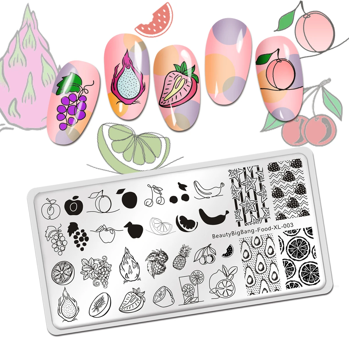 

Трафареты BeautyBigBang из нержавеющей стали для стемпинга ногтей