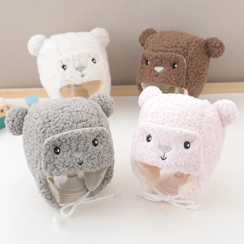 

Newborn Baby Girls Earmuffs Hats Winter Velvet Warm Infant Caps Cartoon Soft Beanie Cap For Baby Boys Girls Hats Photography