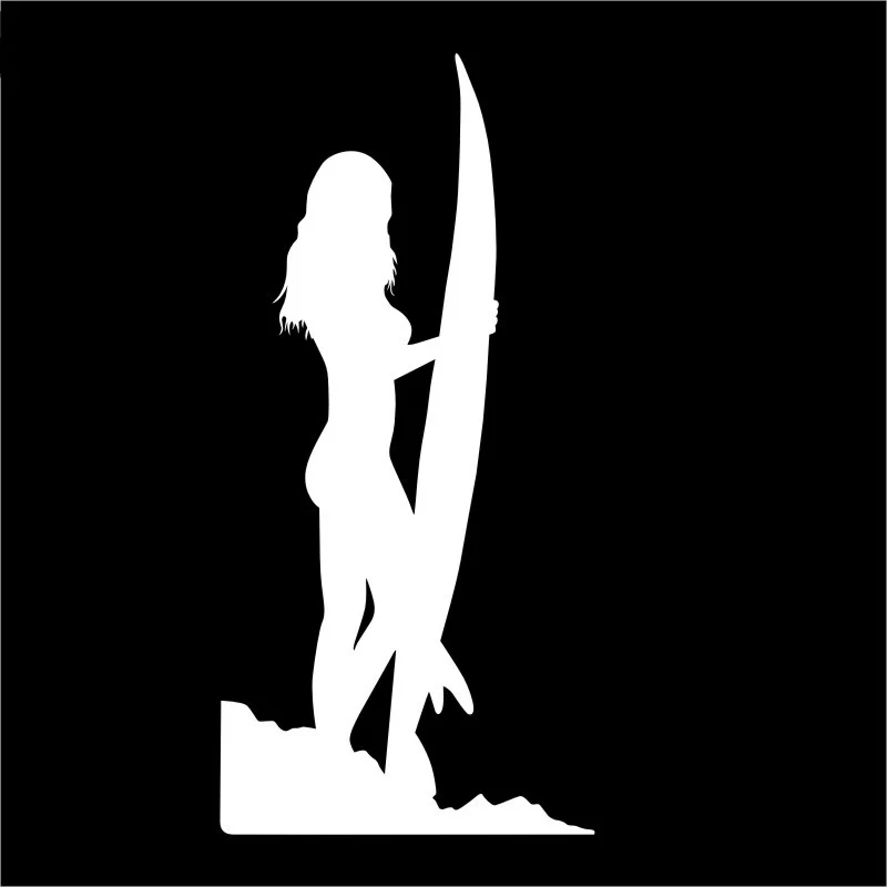 

15cmx8cm Sexy woman surfing Car-Sticker Automobiles Motorcycles Window Bumper Laptop Vinyl Decal PVC Decorative Goods