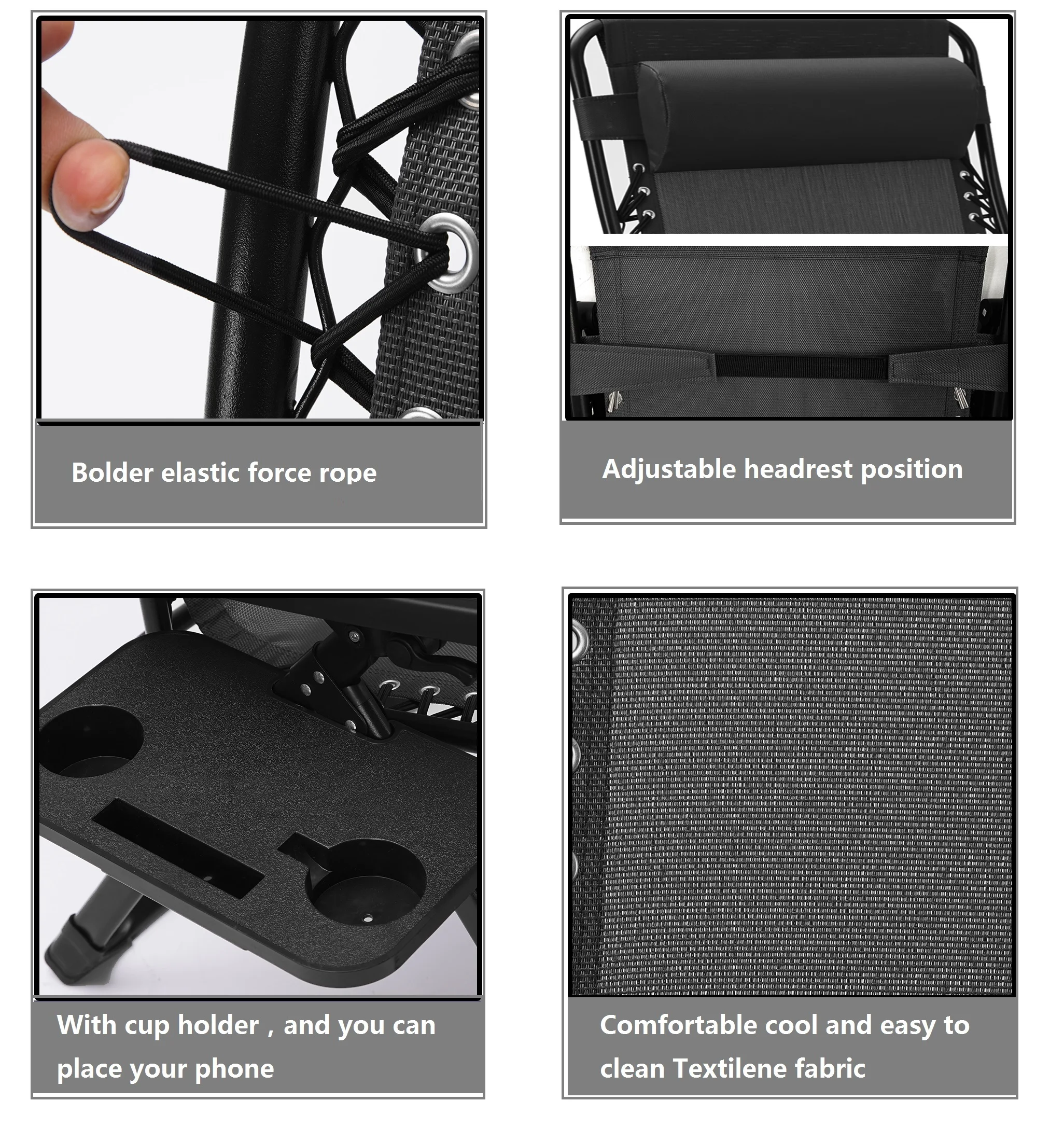 Уличный складной стул для патио откидной лагеря с подушкой и держателем чашки